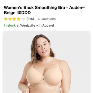 Auden Lightly Lined Full Coverage Underwire Bra 40DDD